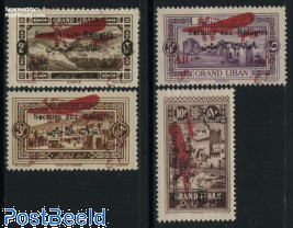 Refugees overprints, Airmail 4v