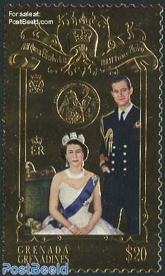 Elizabeth II, golden wedding 1v, gold