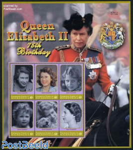 Elizabeth II 75th birthday 6v m/s