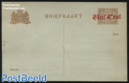 Postcard Vijf Cent on 2c, greengrey paper