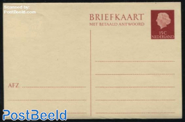 Postcard with paid answer 15+15c, only dutch text
