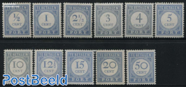 Postage due, Perf. 13.5:12.75 (1934-1946) 11v