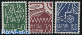 Bergen 900th anniversary 3v