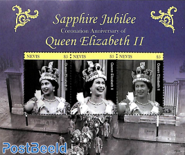 Queen Elizabeth II, Sapphire Jubilee 3v m/s