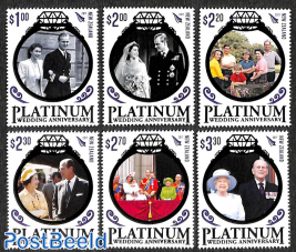 Queen Elizabeth II, Platinum Wedding Anniversary 6v