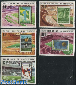 World Cup Football winners, red overprints 5v