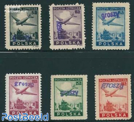 Airmail 6v, Groszy overprints