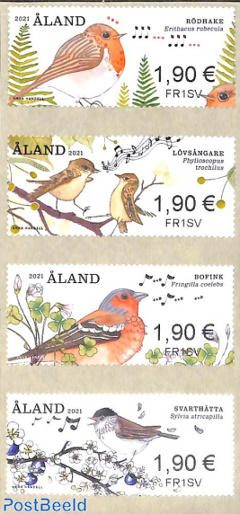 Automat stamps, Singing birds 4v s-a