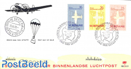 Inland airmail 3v, FDC without address, Palm