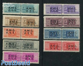 Parcel stamps 9v, shortset