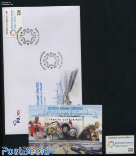 World Humanitarian Summit, Folder with 1v, s/s and FDC