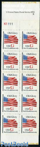 Flags booklet (with 20 stamps, red G)