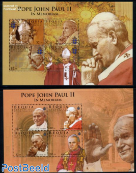 Bequia, Pope John Paul II 8v (2 m/s)