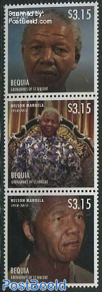 Bequia, Nelson Mandela 3v