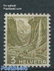 3P, Double embossed Left Upper, 3 and HELVETIA