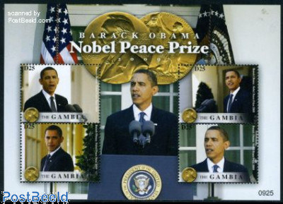 Barack Obama Nobel peace prize 4v m/s