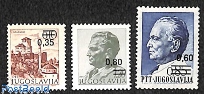 Definitives, overprints 3v