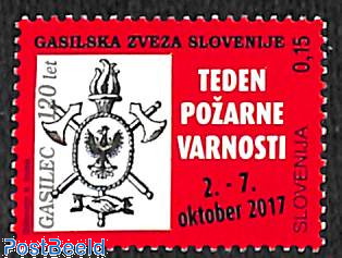 Welfare stamp, fire brigade 1v
