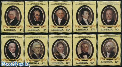 US presidents 10v (1789-1845)