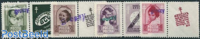 Tuberculosis Control 4V + tabs with Groszy overprint