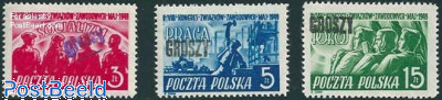Trade Union Congress 3V with Groszy overprints