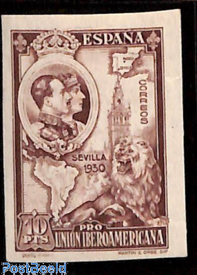 Ibero-American expo 1v, Imperforated