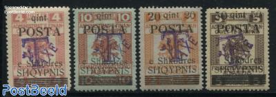 Postage Due 4v, Overprints on Austrian Stamps