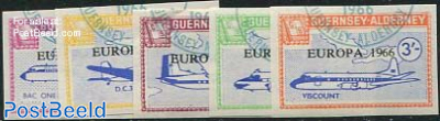 Commodore parcel stamps, Europa, planes 5v, imperforated