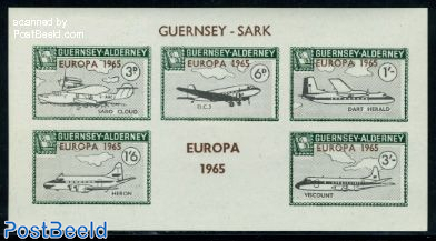 Commodore parcel stamps, Europa, planes s/s