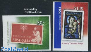 50 Years Christmas stamps 2v s-a