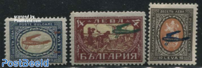 Airmail overprints in different colours (not officially issued) 3v