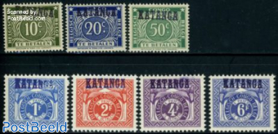 Katanga, postage due 7v