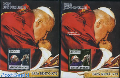 Pope Benedict XVI 2 s/s, silver, gold
