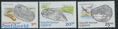 Fossils on stamps 3v