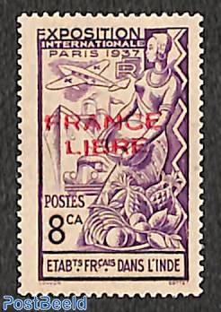 France Libre 1v, red overprint