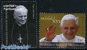 Pope John Paul II and Benedict XVI 2v