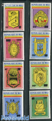 On service, city coat of arms overprints 8v
