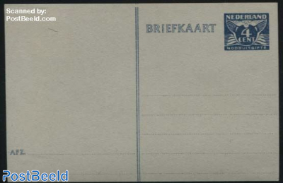 Postcard 4c Nooduitgifte, grey paper