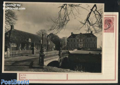 Postcard 5c on 7.5c, Castles No. 16, Eerde bij Ommen