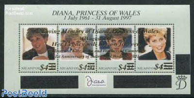 Princess Diana s/s, overprint