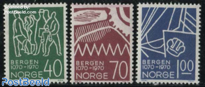 Bergen 900th anniversary 3v