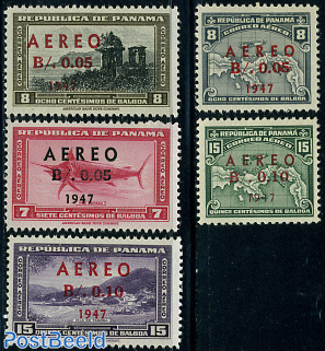 Airmail overprints 5v