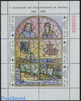 Discovery of America 6v m/s, stained glass