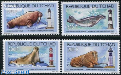 Seals, Walrus & Lighthouses 4v