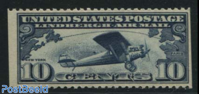 10c, Transatlantic flight 1v, left and right imperforated