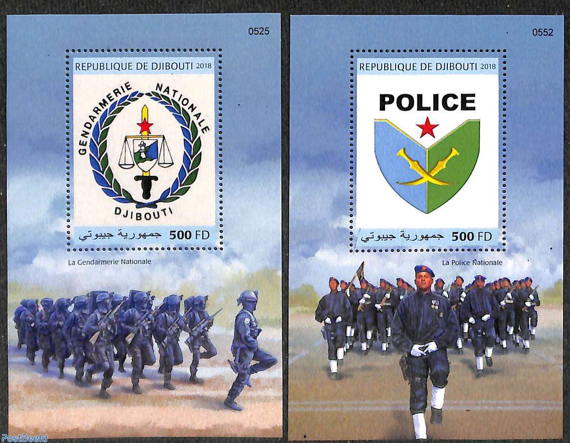 Culpable Diagnosticar Subir Sello 2018, Djibouti Gendarmerie, police 2 s/s, 2018 - Filatelia -  Freestampcatalogue.es - El catálogo en línea gratis con más de 500.000  sellos.