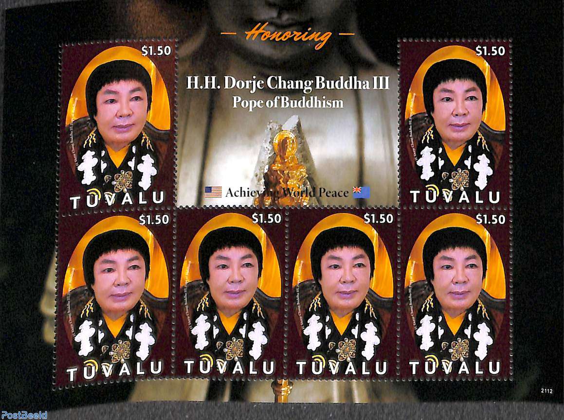 cera Juntar tinta Sello 2021, Tuvalu H.H. Dorje Chang Buddha III m/s, 2021 - Filatelia -  Freestampcatalogue.es - El catálogo en línea gratis con más de 500.000  sellos.